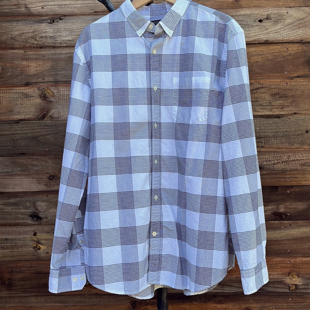 Banana Republic black/white Grant Fit X-LARGE cotton stretch